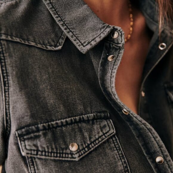 Sezane Servanne Shirt Bleached black, french size 32 (0) - Picture 3 of 8